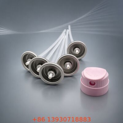 틴플레이트 재질의 드라이 샴푸용 뿌리 집중 에어로졸 밸브, 상하향 사용 가능, 균일한 분사